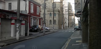 Rua Barreto Leme, ao fundo a Basílica N. S. do Carmo