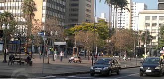 Rua Barão de Jaguara, cruzamento com a Rua General Osório, Largo do Rosário