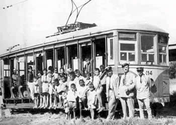 Bonde em Campinas na década de 1950