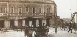 Bonde na Rua Treze de Maio em 1910
