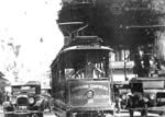 Bonde no centro de Campinas em 1933, esquina da Rua Barão de Jaguara com Rua General Osório