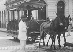 Bonde puxado por mulas em Campinas por volta de 1910