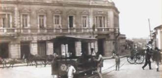 Bonde na Rua Treze de Maio em 1910