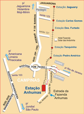 Mapa da do Trem Maria Fumaça de Campinas - ABPF